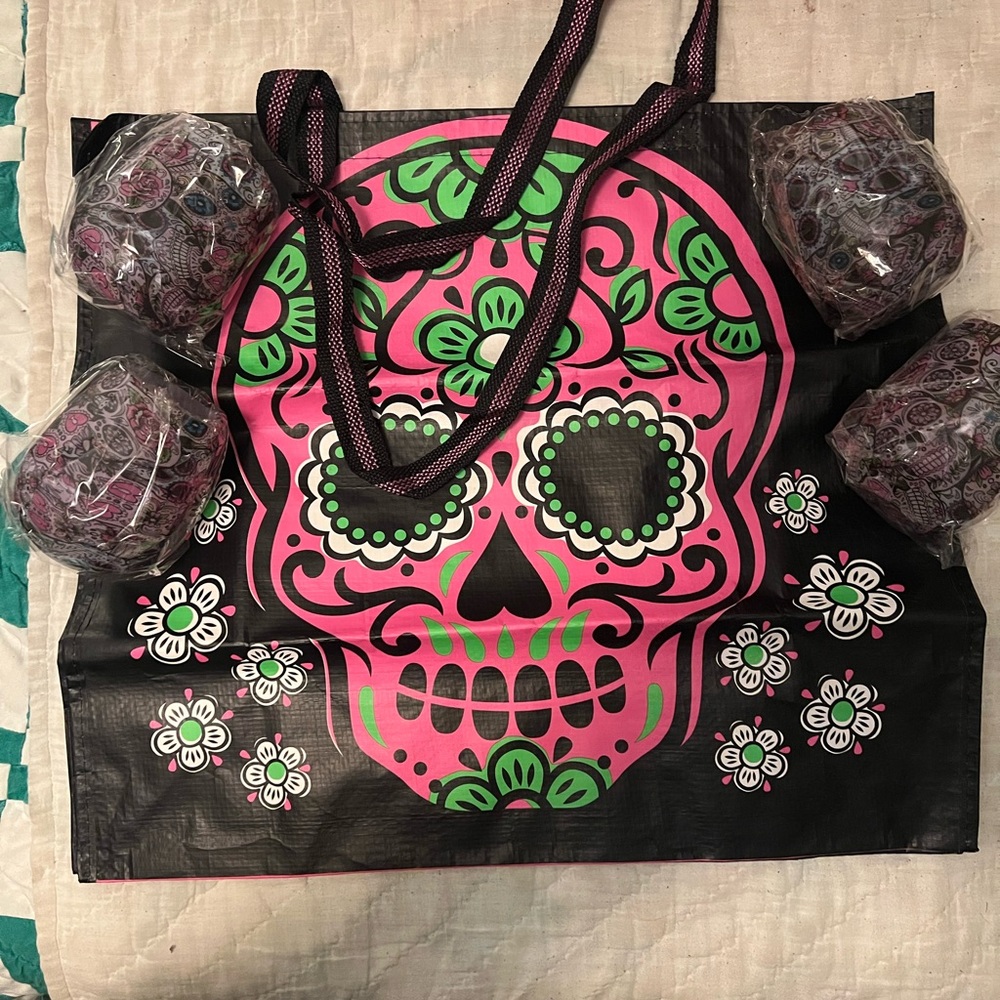 Colorful Skull Tote Bag